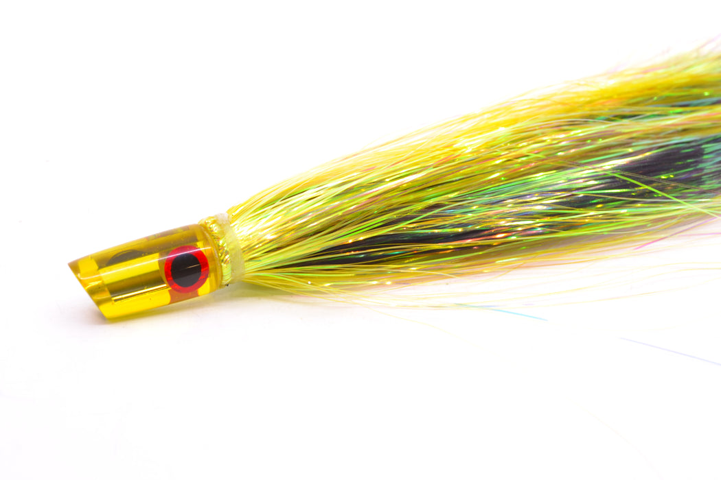 Coggin Lures Yellow Mirrored Mini Baby Peanut Stick 4.5" 1oz Flashabou Yellow/Black GZE