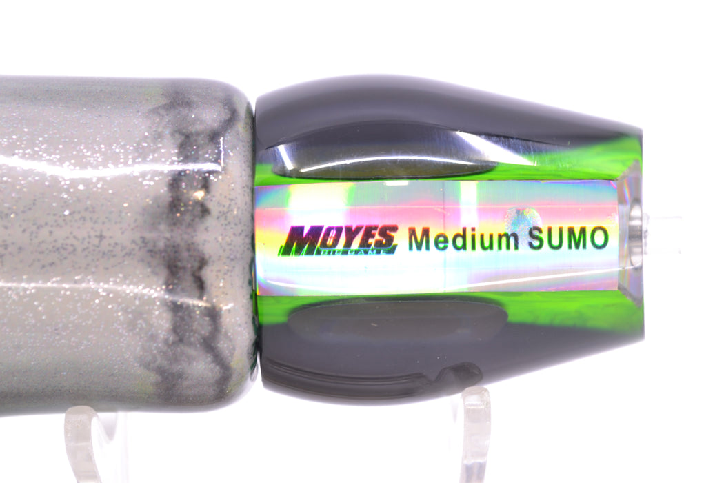 Moyes Lures Green Paua Black Back Medium Sumo 12" 5.5oz FT Vinyl Green Drip GZE