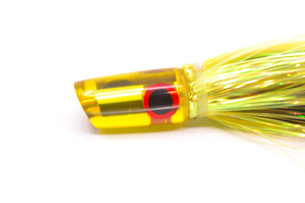 Coggin Lures Yellow Mirrored Mini Baby Peanut Stick 4.5" 1oz Flashabou Yellow/Black GZE