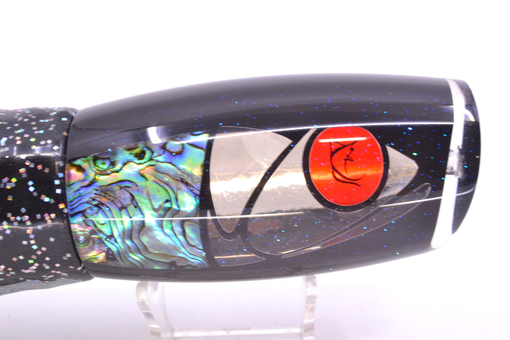 Bonze Lures Hydra Fish Red Eyes Violator 14" 17oz Skirted Black Aurora/Rainbow