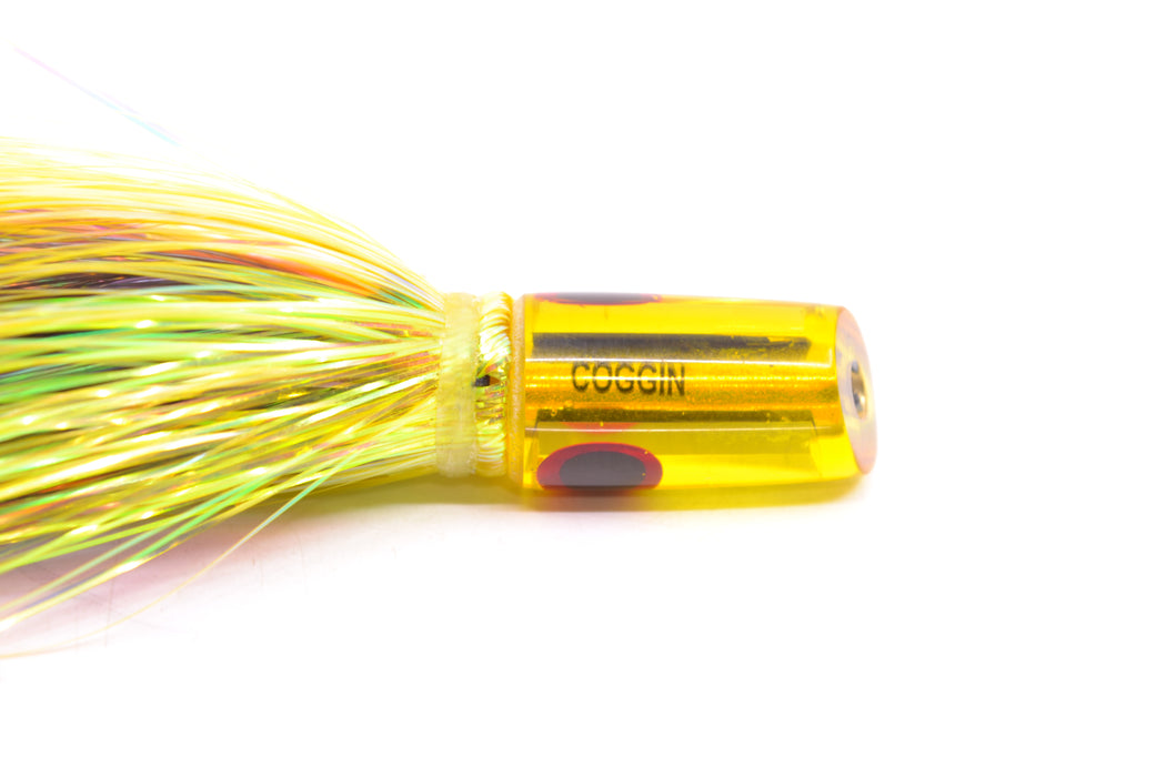 Coggin Lures Yellow Mirrored Mini Baby Peanut Stick 4.5" 1oz Flashabou Yellow/Black GZE