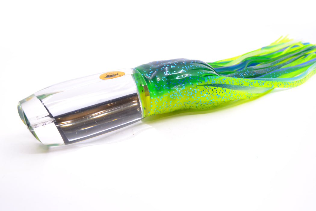 Aloha Lures Clear Mirrored No Eyes Large Gully Boy 12" 11oz Skirted Mahi GZE
