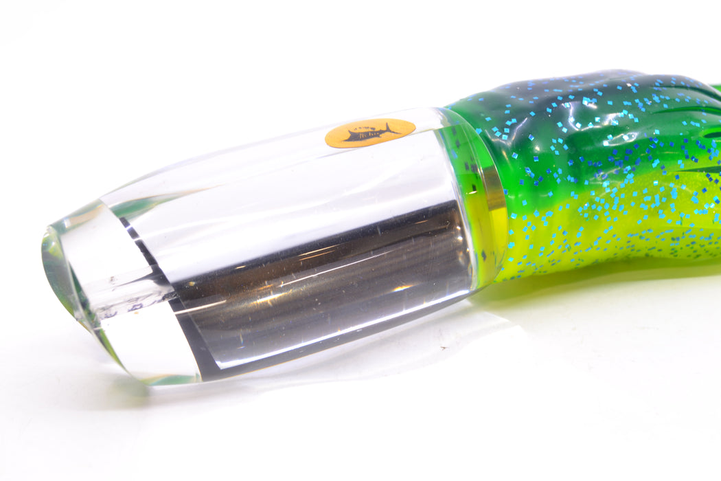 Aloha Lures Clear Mirrored No Eyes Large Gully Boy 12" 11oz Skirted Mahi GZE