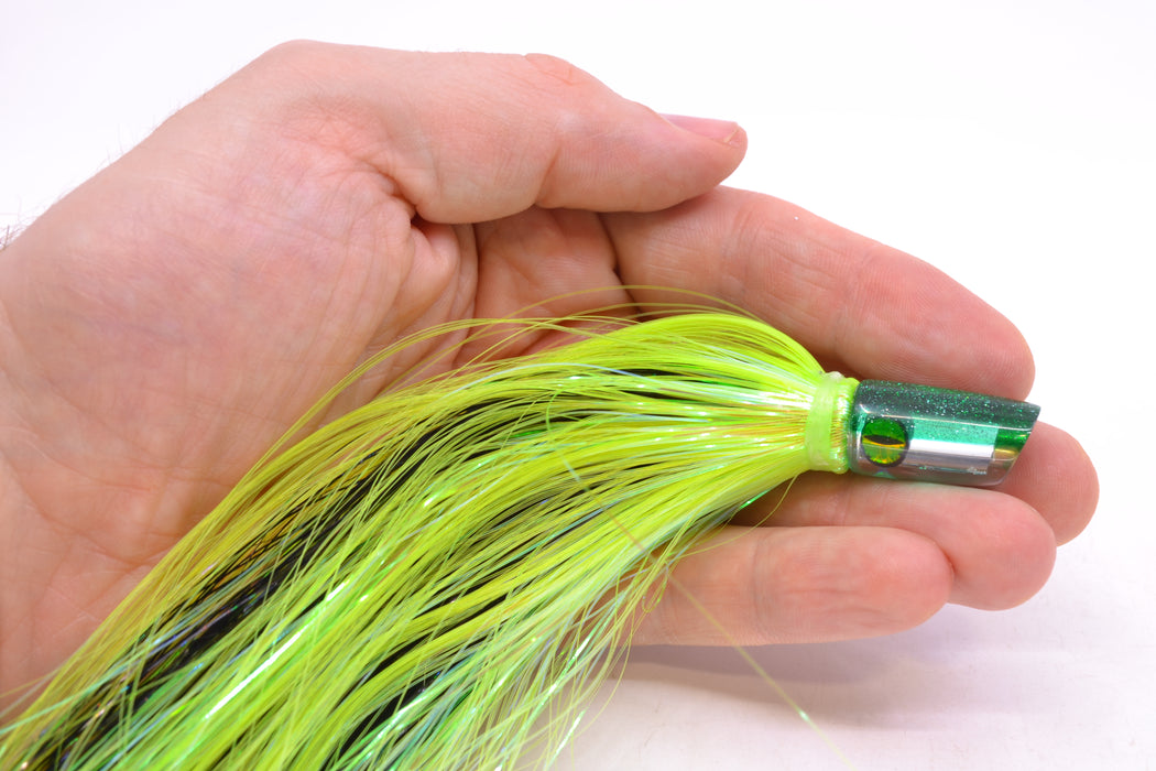 Coggin Lures Mirrored Green Back Mini Baby Peanut Stick 4.5" 1oz Flashabou Green/Black GZE