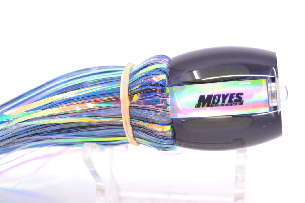 Moyes Lures Blue-Green Oil Slick Black Back Small Secret 9" 1.6oz Skirted Mixed Hair