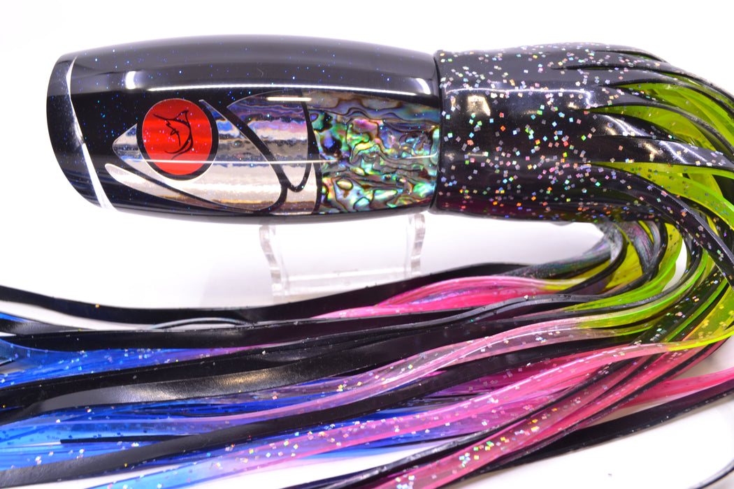 Bonze Lures Hydra Fish Red Eyes Violator 14" 17oz Skirted Black Aurora/Rainbow