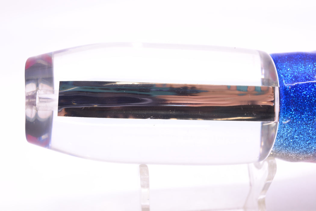 Aloha Lures Clear Mirrored No Eyes Large Gully Boy 12" 11oz Skirted Blue-Silver/Pink