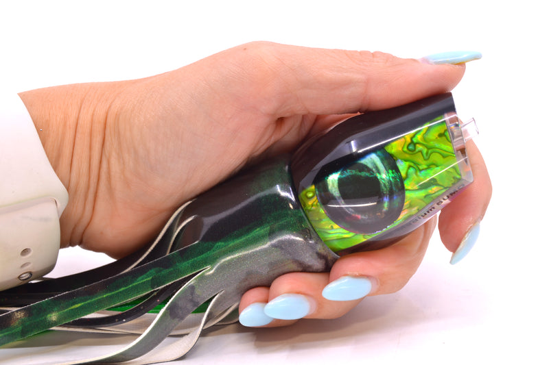 Moyes Lures Green Paua Black Back Medium Sumo 12" 5.5oz FT Vinyl Green Drip