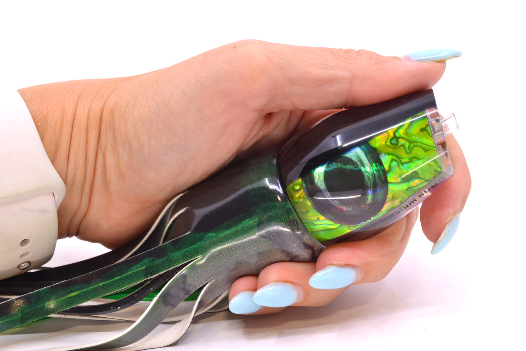 Moyes Lures Green Paua Black Back Medium Sumo 12" 5.5oz FT Vinyl Green Drip GZE