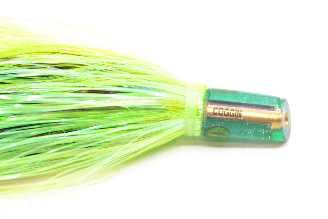 Coggin Lures Mirrored Green Back Mini Baby Peanut Stick 4.5" 1oz Flashabou Green/Black GZE