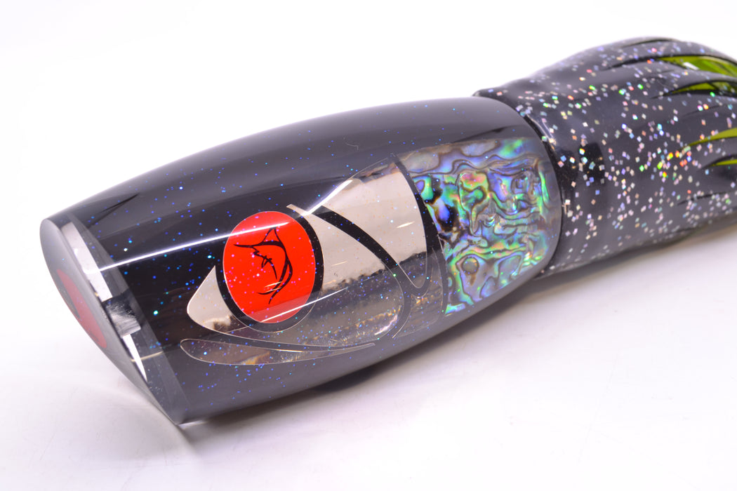 Bonze Lures Hydra Fish Red Eyes Violator 14" 17oz Skirted Black Aurora/Rainbow