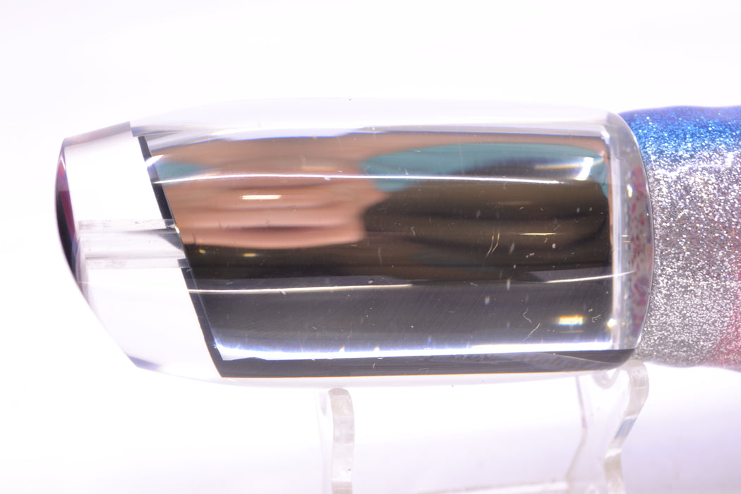 Aloha Lures Clear Mirrored No Eyes Large Gully Boy 12" 11oz Skirted Blue-Silver/Pink