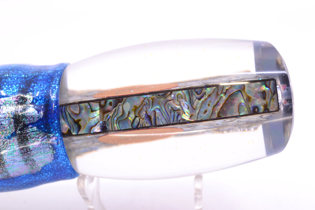 Bonze Lures Paua Shell Red Eyes TKO 14" 14.4oz Skirted Blue Aurora-Silver