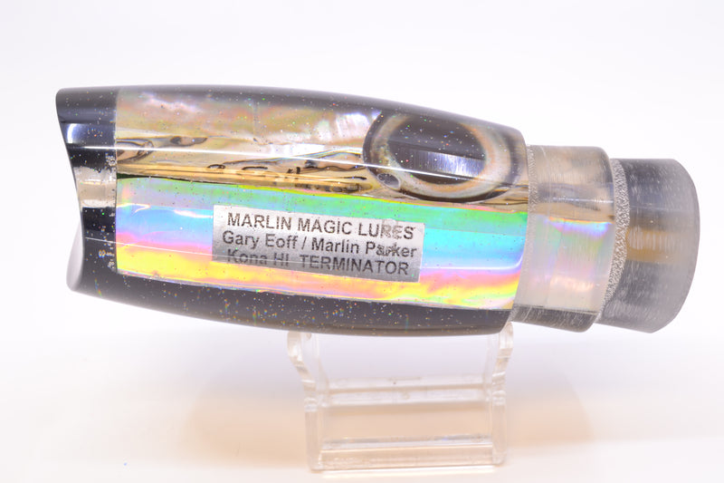 Marlin Magic Lures White Abalone Black Back Taxi Eyes Terminator Scoop 14" 10.2oz