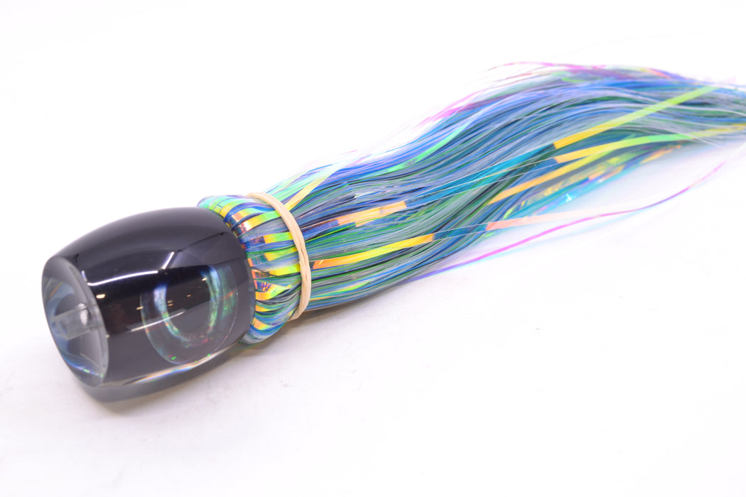 Moyes Lures Black Pearl Black Back Taxi Eyes Small Secret 9" 1.6oz Skirted Mixed Hair