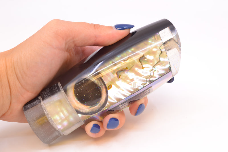 Marlin Magic Lures White Abalone Black Back Taxi Eyes Terminator Scoop 14" 10.2oz