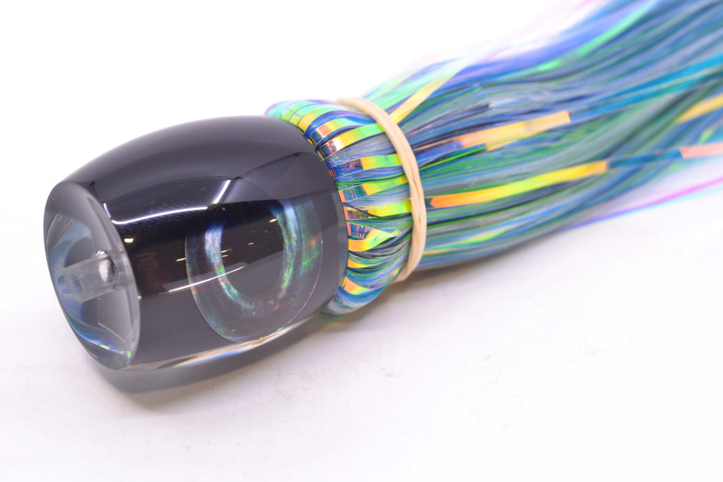 Moyes Lures Black Pearl Black Back Taxi Eyes Small Secret 9" 1.6oz Skirted Mixed Hair