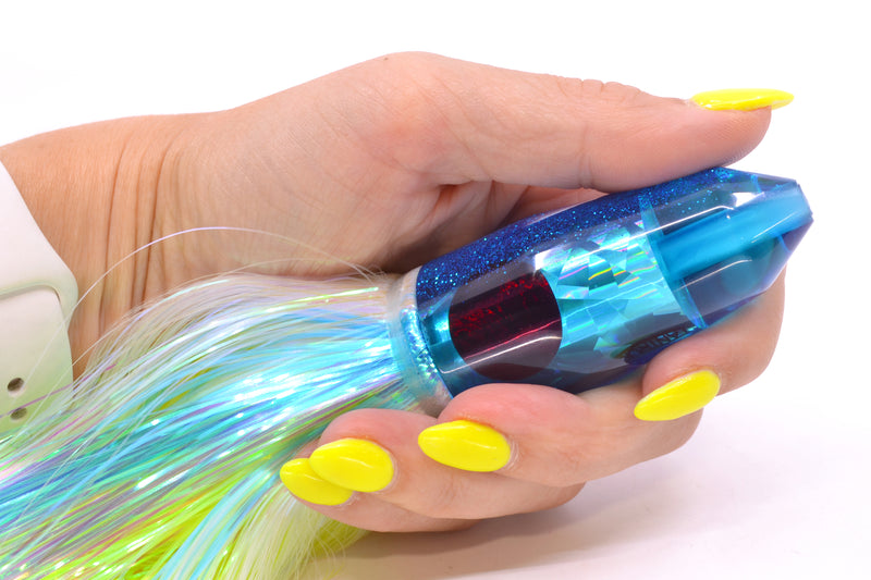TANTRUM Lures Ice Blue Rainbow Ice Blue Back Medium Bullet 9" 7oz EZ Flash Feathersword