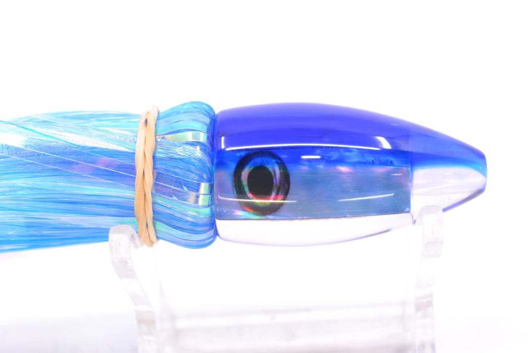 Moyes Lures Rainbow MOP Blue Back Poon 5" 1.3oz Skirted Mixed Blue-White Hair