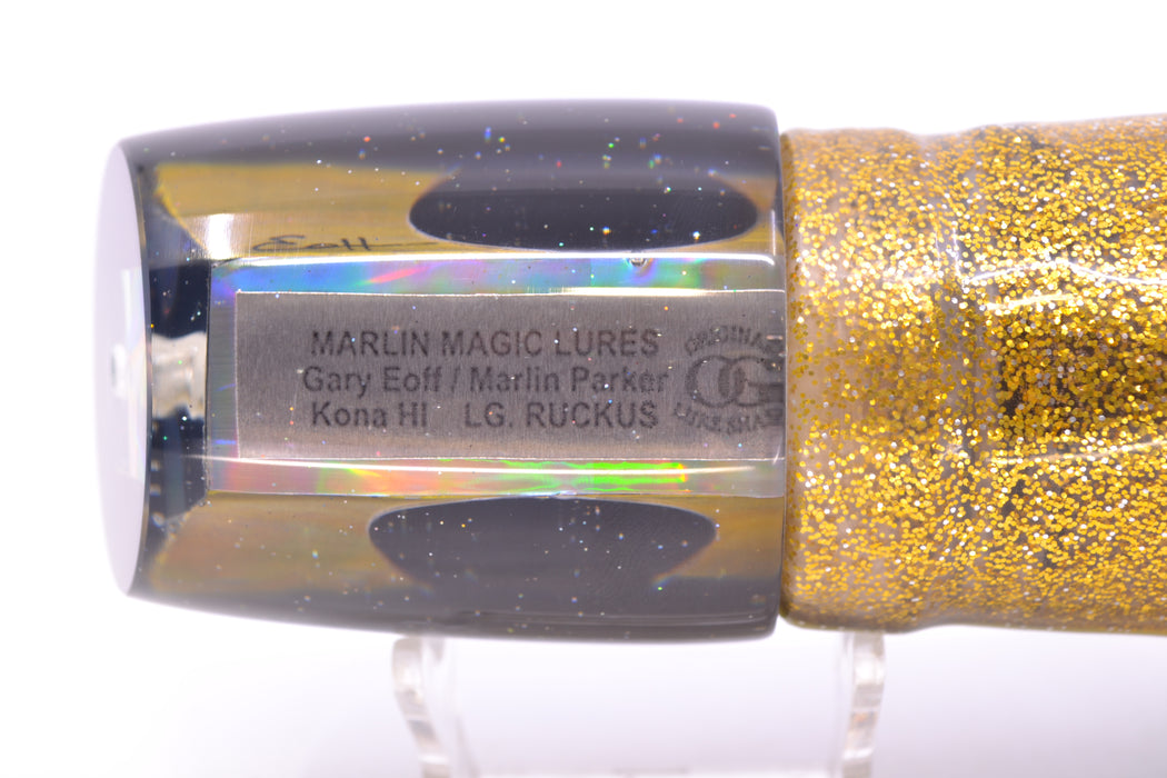 Marlin Magic Golden MOP Black Back Taxi Eyes Large Ruckus 14" 13oz Skirted Black-Gold GZE