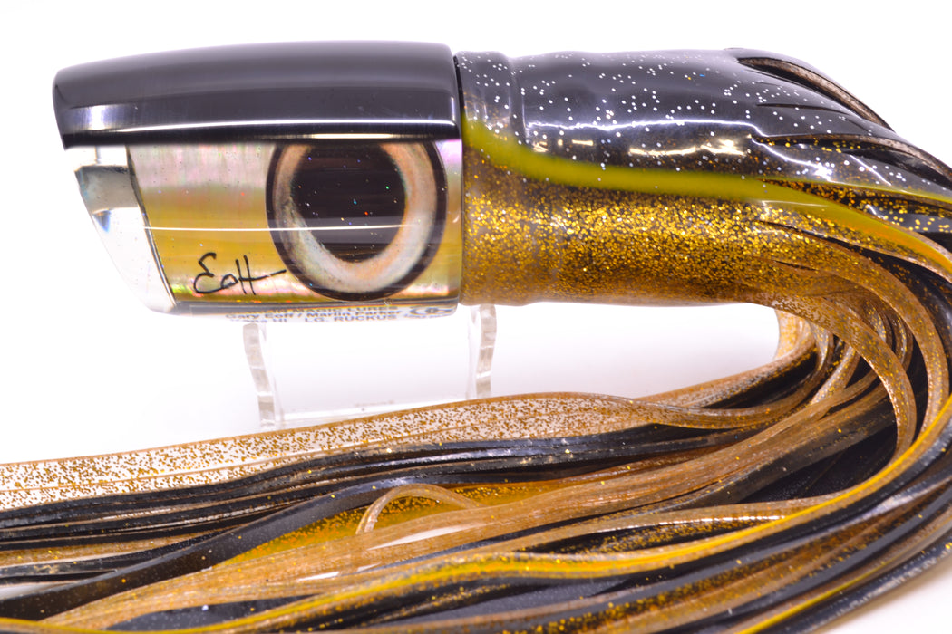 Marlin Magic Golden MOP Black Back Taxi Eyes Large Ruckus 14" 13oz Skirted Black-Gold GZE