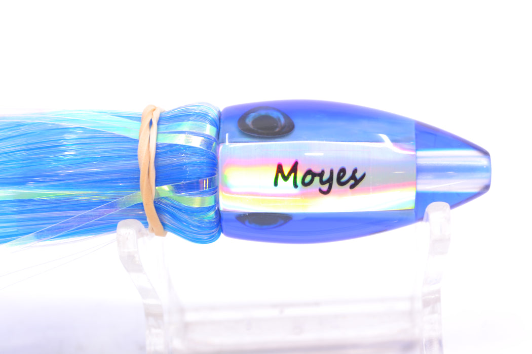 Moyes Lures Rainbow MOP Blue Back Poon 5" 1.3oz Skirted Mixed Blue-White Hair