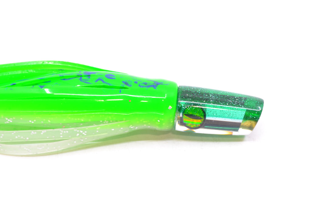 Coggin Lures Mirrored Green Back Mini Baby Peanut Stick 4.5" 1oz Skirted Green-White GZE