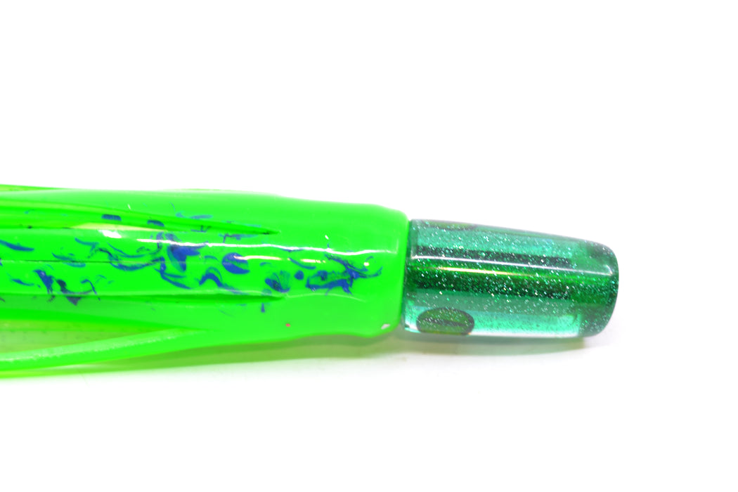 Coggin Lures Mirrored Green Back Mini Baby Peanut Stick 4.5" 1oz Skirted Green-White GZE
