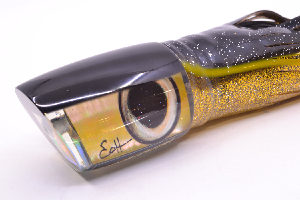 Marlin Magic Golden MOP Black Back Taxi Eyes Large Ruckus 14" 13oz Skirted Black-Gold GZE