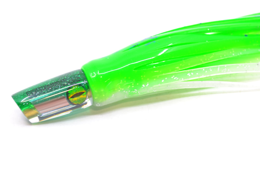 Coggin Lures Mirrored Green Back Mini Baby Peanut Stick 4.5" 1oz Skirted Green-White GZE