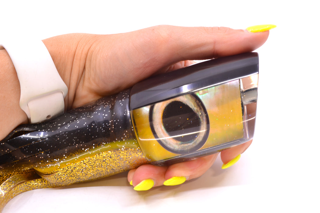 Marlin Magic Golden MOP Black Back Taxi Eyes Large Ruckus 14" 13oz Skirted Black-Gold GZE