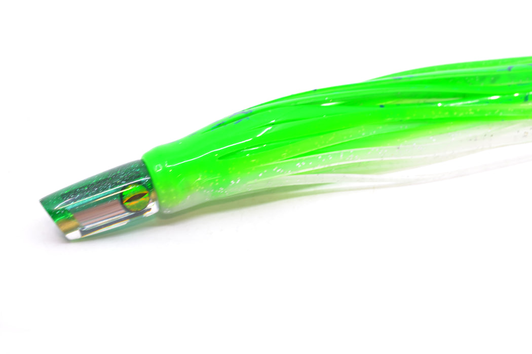 Coggin Lures Mirrored Green Back Mini Baby Peanut Stick 4.5" 1oz Skirted Green-White GZE