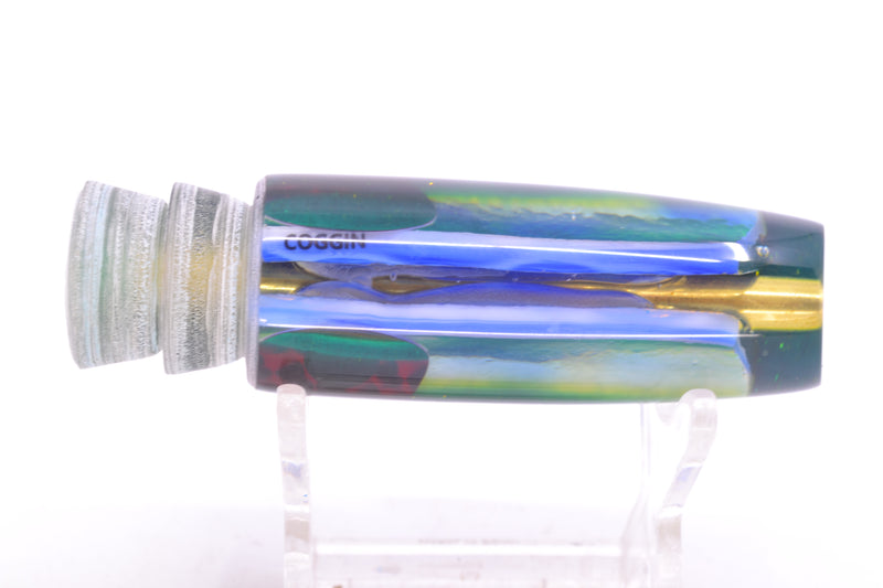 Coggin Lures Ice Blue Pearl Glass Blue-Yellow Back Black-Red Eyes Malolo Flying Fish 7" 1.8oz