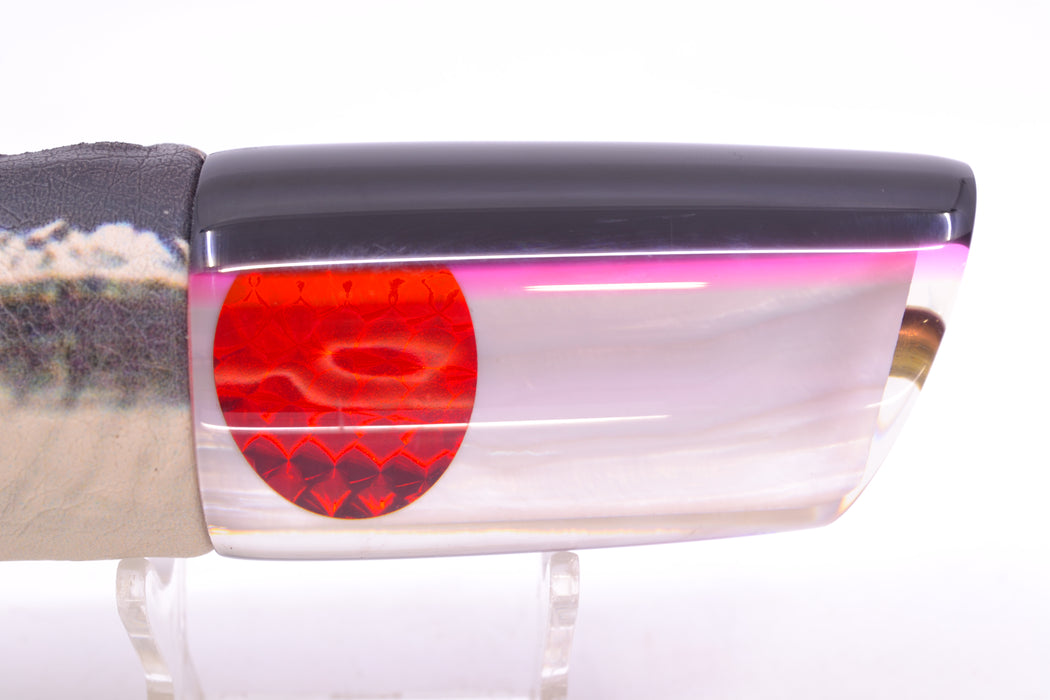 Crampton Baits Real White MOP Black-Pink Back Red Eyes HoG 14" 8.6oz ALV Black Ballyhoo