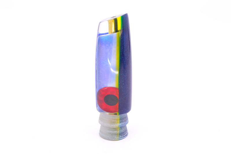 Coggin Lures Ice Blue Pearl Glass Blue-Yellow Back Black-Red Eyes Malolo Flying Fish 7" 1.8oz