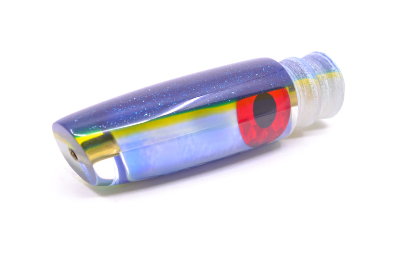 Coggin Lures Ice Blue Pearl Glass Blue-Yellow Back Black-Red Eyes Malolo Flying Fish 7" 1.8oz