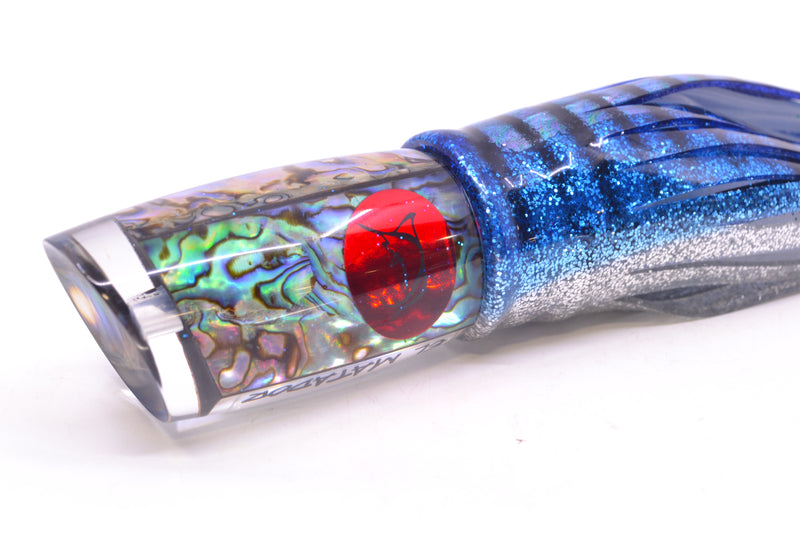 Bonze Lures Paua Shell Red Eyes El Matador 10" 8oz Skirted Blue Aurora