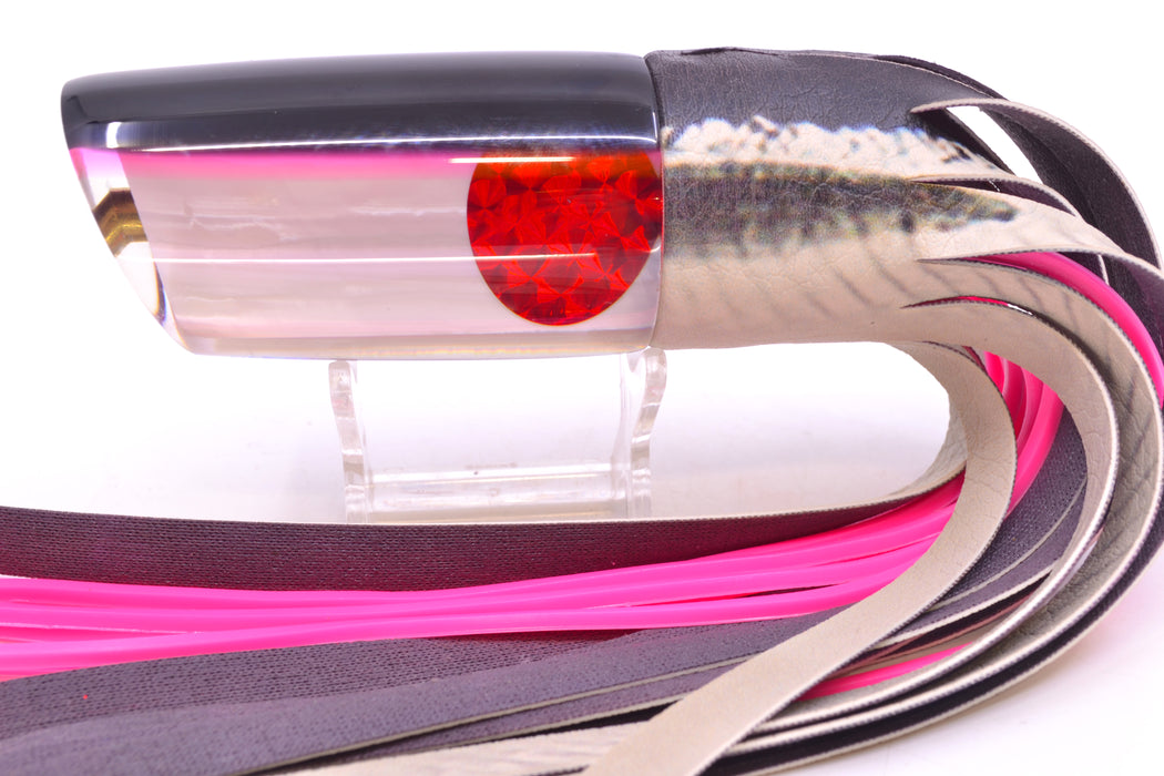 Crampton Baits Real White MOP Black-Pink Back Red Eyes HoG 14" 8.6oz ALV Black Ballyhoo