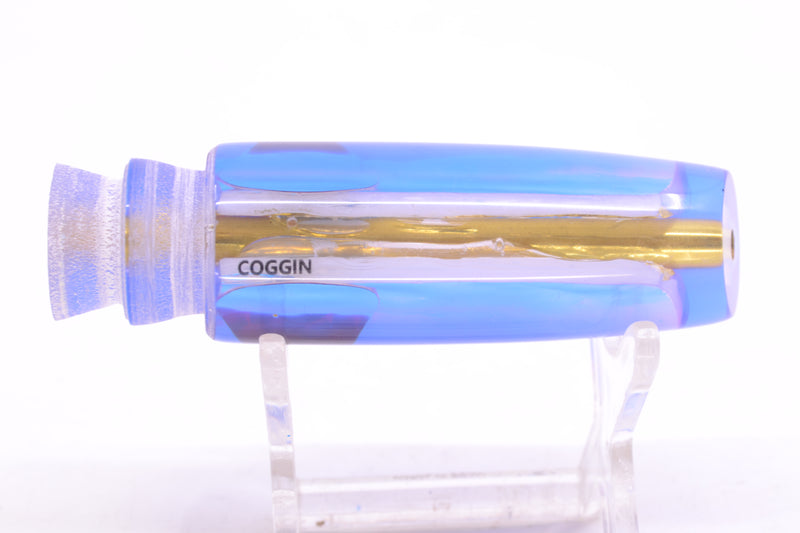 Coggin Lures White Pearl Glass Blue-Pink Back Black-Red Eyes Malolo Flying Fish 7" 1.8oz