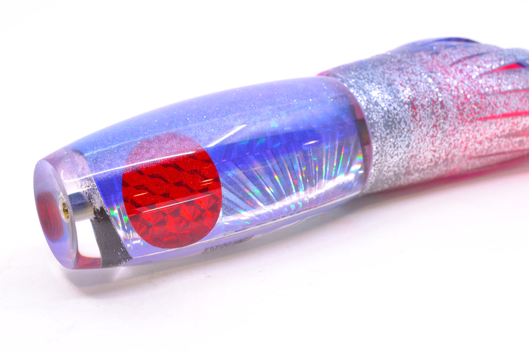 Tsutomu Lures Purple-Silver Rainbow Starburst Purple Back Ante Invert 12" 9.7oz Skirted