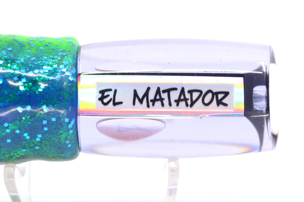 Bonze Lures Mirrored Red Eyes El Matador 10" 8oz Skirted Black Dots-Blue Dots