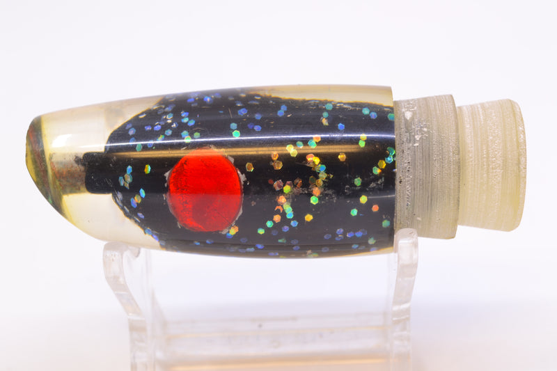 Unknown Lures Black Glittered Red Eyes Scoop Face 7" 4oz New Pre-Owned