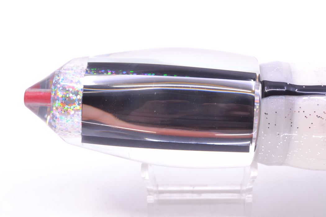 Aloha Lures Clear Mirrored Silver Rainbow Wrap Large Deep Six 14" 13.5oz Skirted