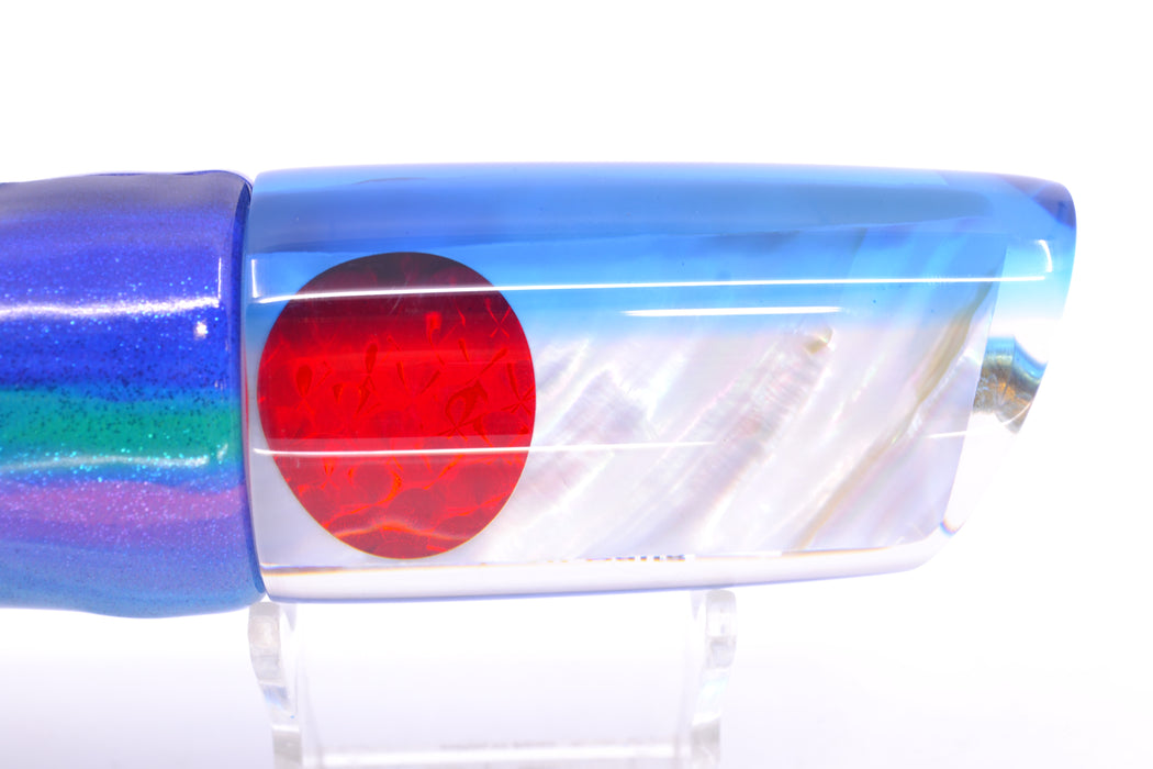 Crampton Baits Real White Ripple MOP Blue Back Red Eyes HoG 14" 8.6oz Fire Tailz Blueberry