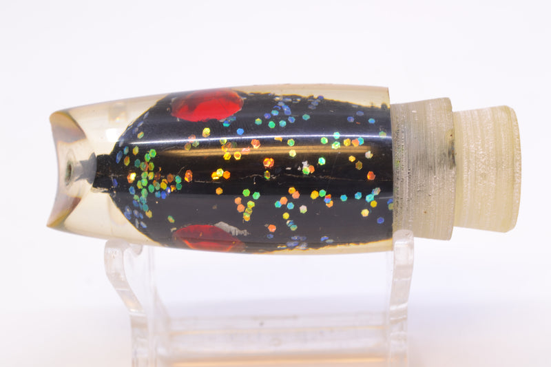 Unknown Lures Black Glittered Red Eyes Scoop Face 7" 4oz New Pre-Owned