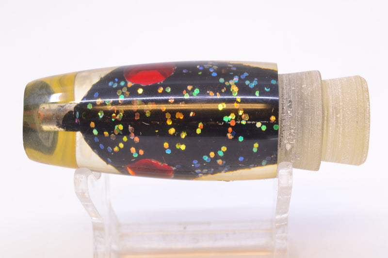 Unknown Lures Black Glittered Red Eyes Scoop Face 7" 4oz New Pre-Owned