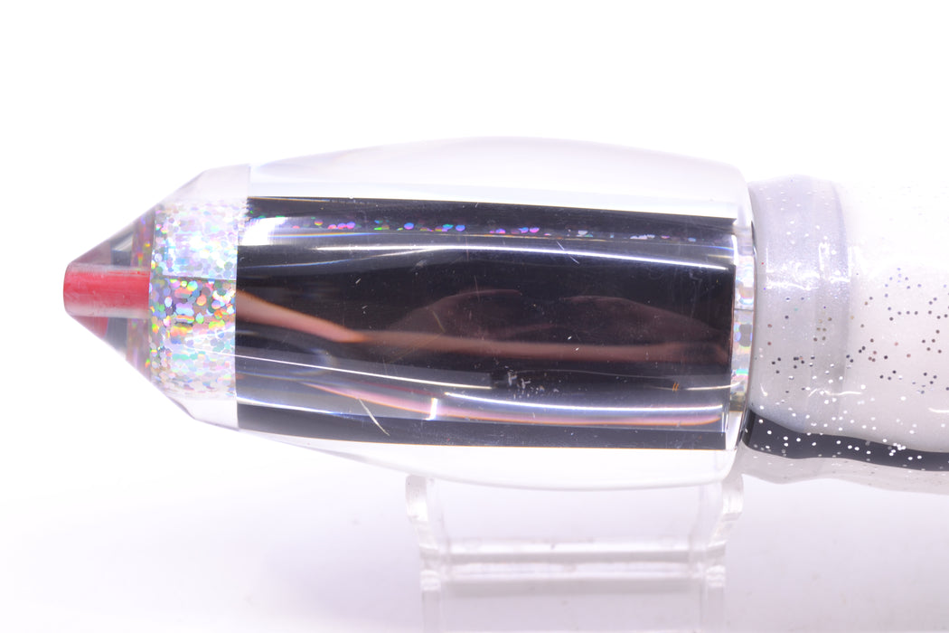 Aloha Lures Clear Mirrored Silver Rainbow Wrap Large Deep Six 14" 13.5oz Skirted