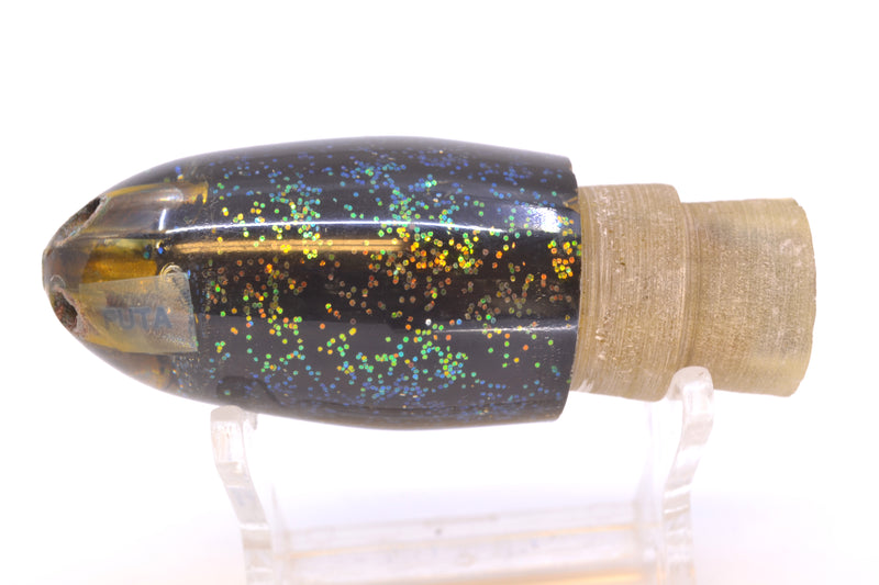 Original Tom Futa Lures Black Glittered 4-Hole Bullet 7" 4.2oz New Pre-Owned