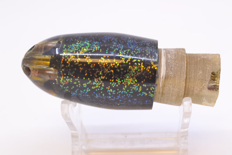 Original Tom Futa Lures Black Glittered 4-Hole Bullet 7" 4.2oz New Pre-Owned