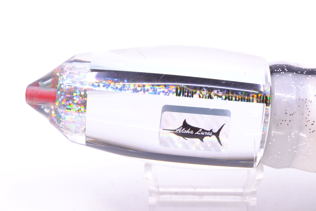 Aloha Lures Clear Mirrored Silver Rainbow Wrap Large Deep Six 14" 13.5oz Skirted